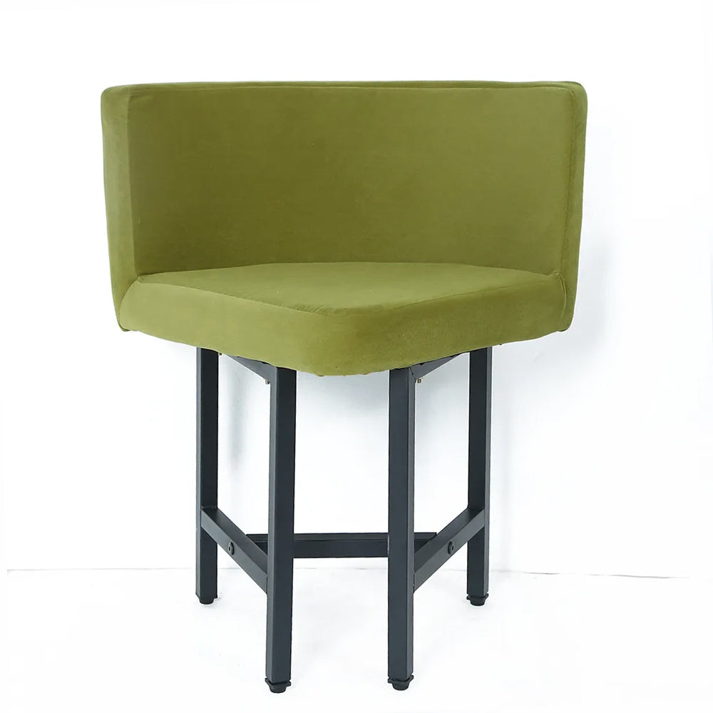 40" Round Wooden 4 Seater Dining Table Set Yellow Upholstered Chairs for Nook Balcony