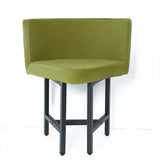 40" Round Wooden 4 Seater Dining Table Set Yellow Upholstered Chairs for Nook Balcony