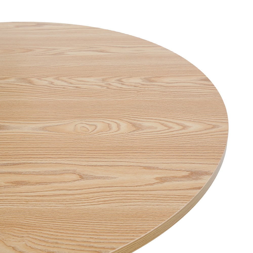40" Round Wooden Small Dining Table Set of 4 Pink Upholstered Chairs for Nook Balcony