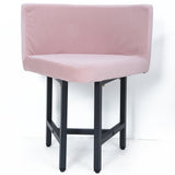 40" Round Wooden Small Dining Table Set of 4 Pink Upholstered Chairs for Nook Balcony
