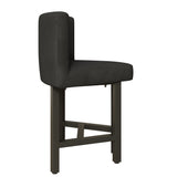 40" Round Wooden Small Nesting Dining Table Set for 4 Gray Upholstered Chairs