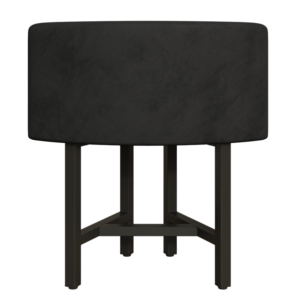 40" Round Wooden Small Nesting Dining Table Set for 4 Gray Upholstered Chairs