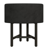 40" Round Wooden Small Nesting Dining Table Set for 4 Gray Upholstered Chairs