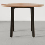 40" Round Wooden Nesting Dining Table Set for 4 Green Upholstered Chairs