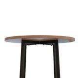 40" Round Wooden Nesting Dining Table Set for 4 Green Upholstered Chairs