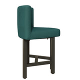 40" Round Wooden Nesting Dining Table Set for 4 Green Upholstered Chairs