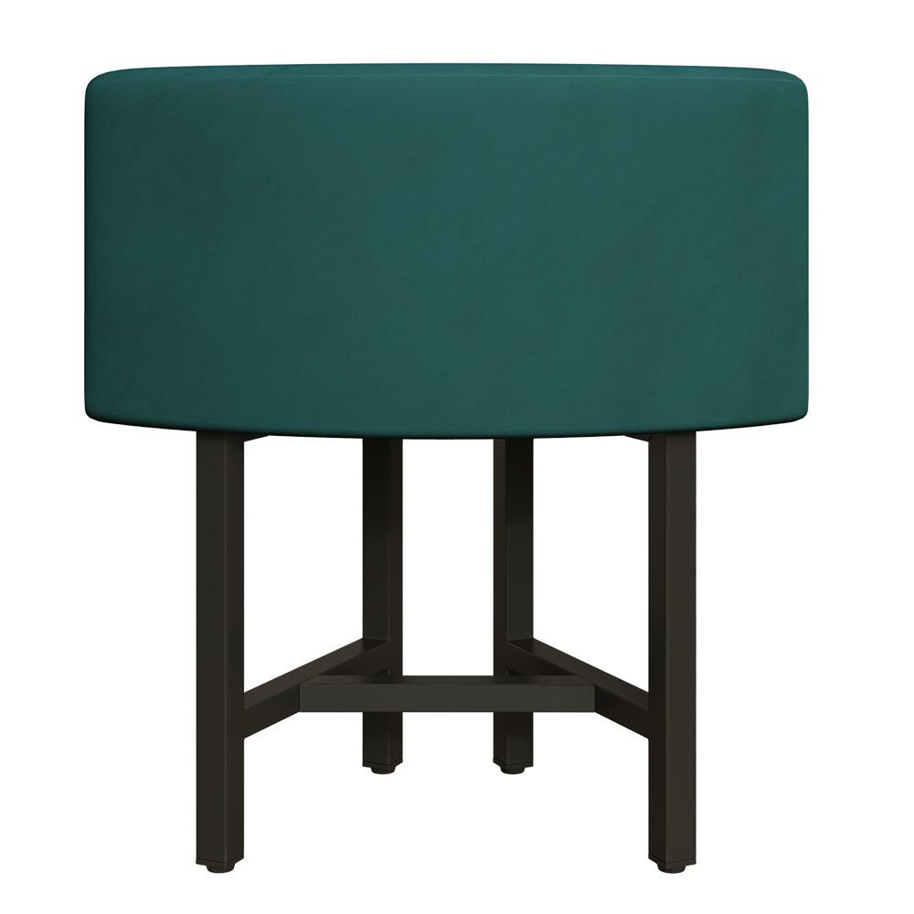 40" Round Wooden Nesting Dining Table Set for 4 Green Upholstered Chairs
