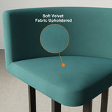40" Round Wooden Nesting Dining Table Set for 4 Green Upholstered Chairs