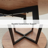 40" Round Wooden Nesting Dining Table Set for 4 Green Upholstered Chairs