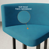 40" Round Wooden 4 Person Dining Table with Blue Upholstered Chairs Set for Nook Balcony