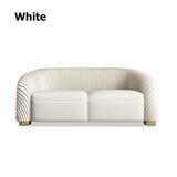 85" Luxury Sofa Nappa Leather Upholstered Sofa 3-Seater Modern Sofa-White-Richsoul-Furniture,Living Room Furniture,Sofas & Loveseats