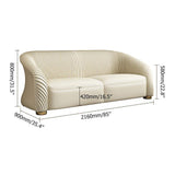85" Luxury Sofa Nappa Leather Upholstered Sofa 3-Seater Modern Sofa-White-Richsoul-Furniture,Living Room Furniture,Sofas & Loveseats