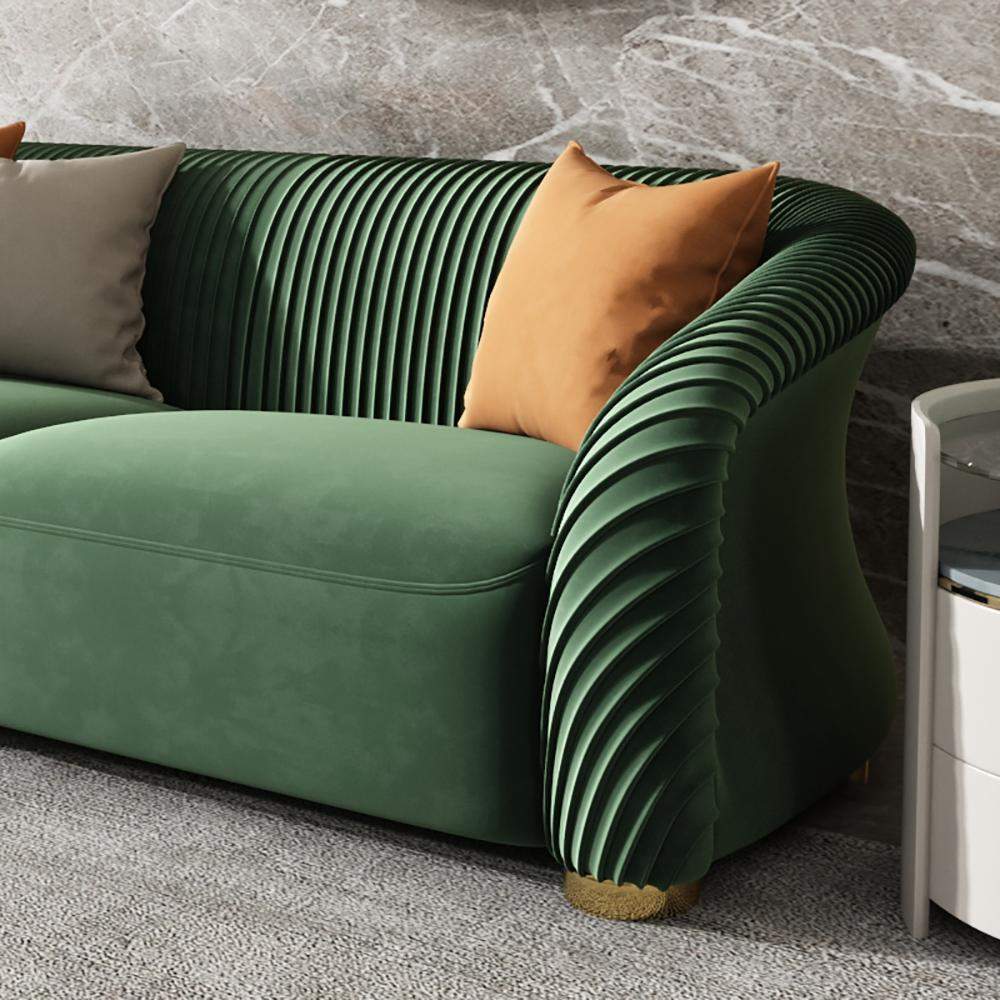 85" Luxury Sofa Nappa Leather Upholstered Sofa 3-Seater Modern Sofa-White-Richsoul-Furniture,Living Room Furniture,Sofas & Loveseats