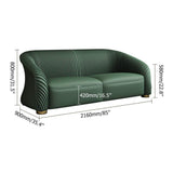 85" Luxury Sofa Nappa Leather Upholstered Sofa 3-Seater Modern Sofa-White-Richsoul-Furniture,Living Room Furniture,Sofas & Loveseats