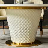 Postmodern Luxury Household 8-person 59 Inch Marble Round Dining Table