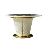Postmodern Luxury Household 8-person 59 Inch Marble Round Dining Table