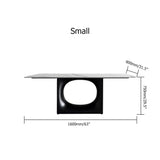 70.9" White and Gold Dining Table Rectangular Stone Tabletop
