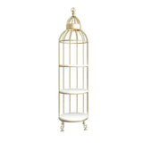 Modern Bird Cage Shaped Plant Flower Stand Bathroom Storage Tower Gold Bookcase-Bookcases & Bookshelves,Furniture,Office Furniture