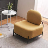 Yellow Linen Upholstered Armless Accent Chair Black Leg-Richsoul-Chairs & Recliners,Furniture,Living Room Furniture