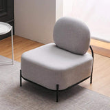 Yellow Linen Upholstered Armless Accent Chair Black Leg-Richsoul-Chairs & Recliners,Furniture,Living Room Furniture