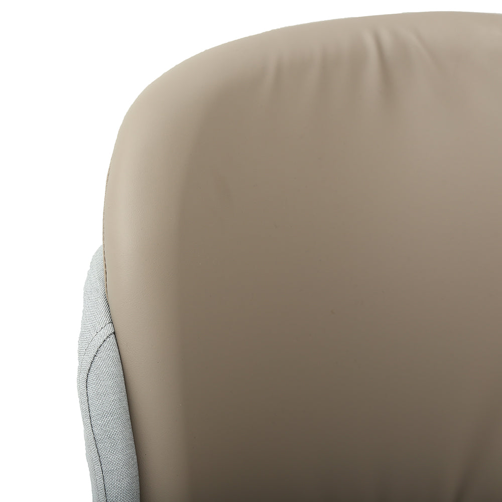 Modern Upholstered Linen Cushion Dining Chair Gray Dining Chair with Armrest Set of 2