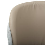 Modern Upholstered Linen Cushion Dining Chair Gray Dining Chair with Armrest Set of 2