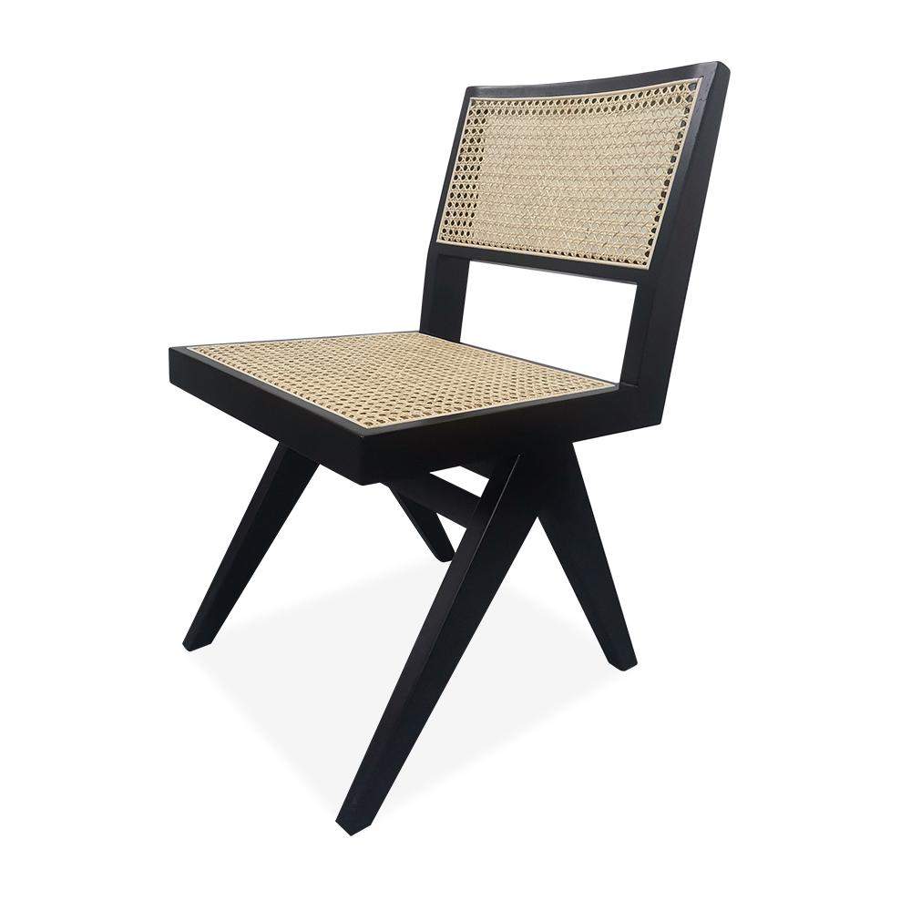 Modern Black Accent Chair with Rattan & Ash Wood-Richsoul-Chairs & Recliners,Furniture,Living Room Furniture