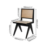 Modern Black Accent Chair with Rattan & Ash Wood-Richsoul-Chairs & Recliners,Furniture,Living Room Furniture