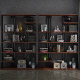 78" Contemporary Etagere Bookshelf Display Shelving in Steel-Bookcases & Bookshelves,Furniture,Office Furniture