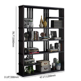 78" Contemporary Etagere Bookshelf Display Shelving in Steel-Bookcases & Bookshelves,Furniture,Office Furniture