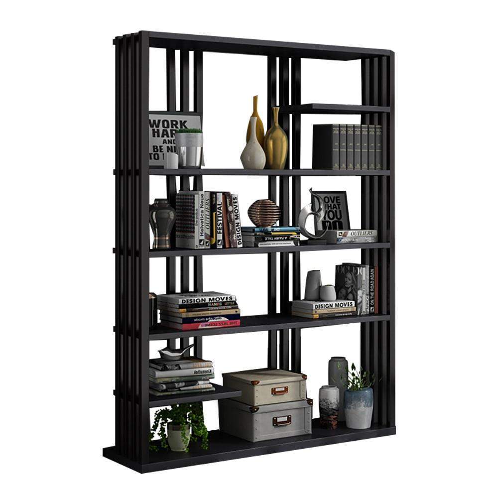 78" Contemporary Etagere Bookshelf Display Shelving in Steel-Bookcases & Bookshelves,Furniture,Office Furniture