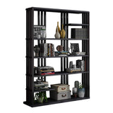 78" Contemporary Etagere Bookshelf Display Shelving in Steel-Bookcases & Bookshelves,Furniture,Office Furniture