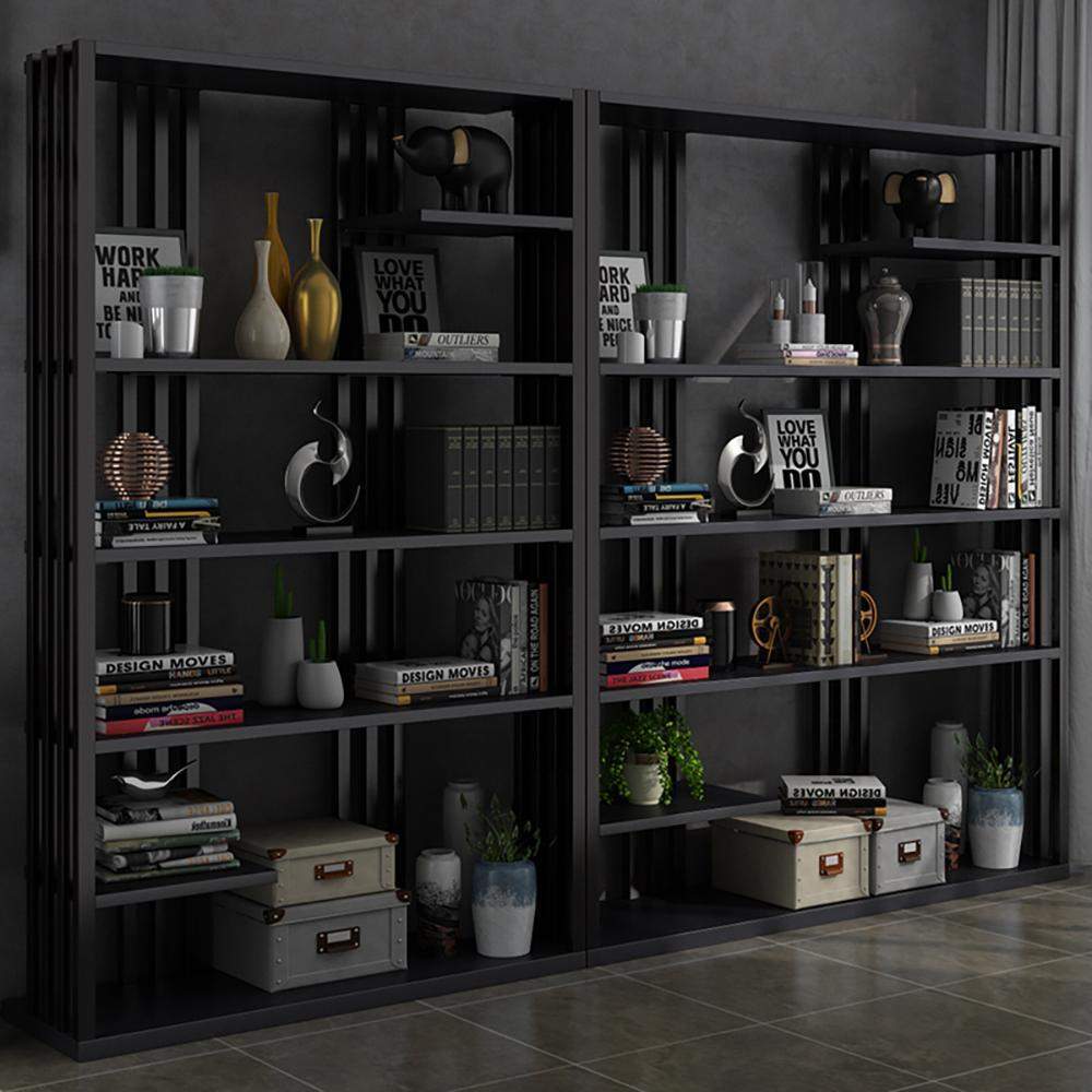78" Contemporary Etagere Bookshelf Display Shelving in Steel-Bookcases & Bookshelves,Furniture,Office Furniture