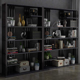 78" Contemporary Etagere Bookshelf Display Shelving in Steel-Bookcases & Bookshelves,Furniture,Office Furniture