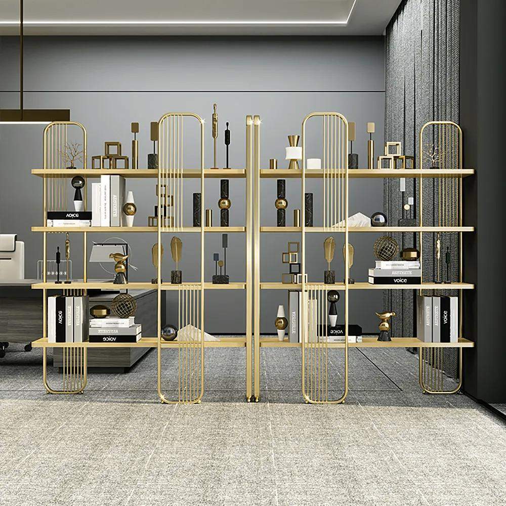 Modern Storage Standing Etagere Bookshelf 4 Tiers in Gold-Bookcases & Bookshelves,Furniture,Office Furniture