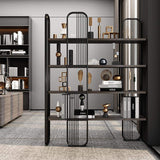 Modern Storage Standing Etagere Bookshelf 4 Tiers in Gold-Bookcases & Bookshelves,Furniture,Office Furniture