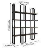 Modern Storage Standing Etagere Bookshelf 4 Tiers in Gold-Bookcases & Bookshelves,Furniture,Office Furniture