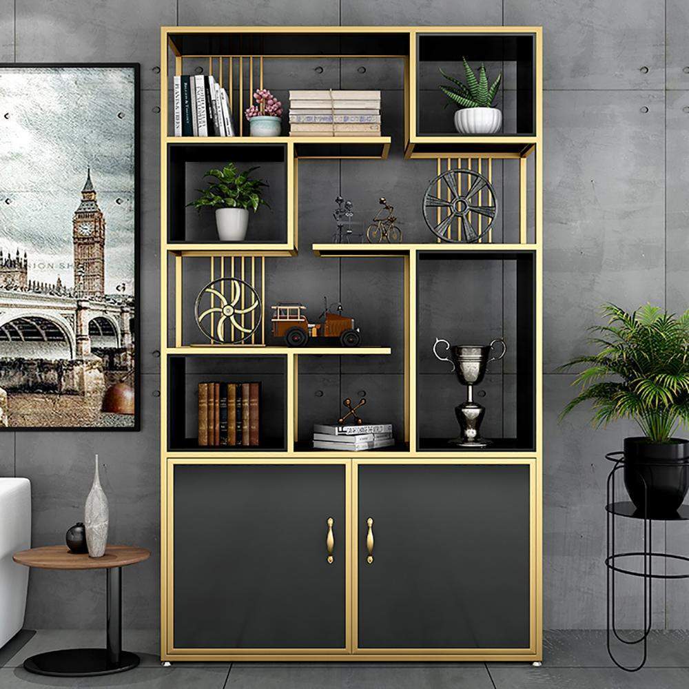 Contemporary Stand Standard Bookshelf with Doors-Bookcases & Bookshelves,Furniture,Office Furniture