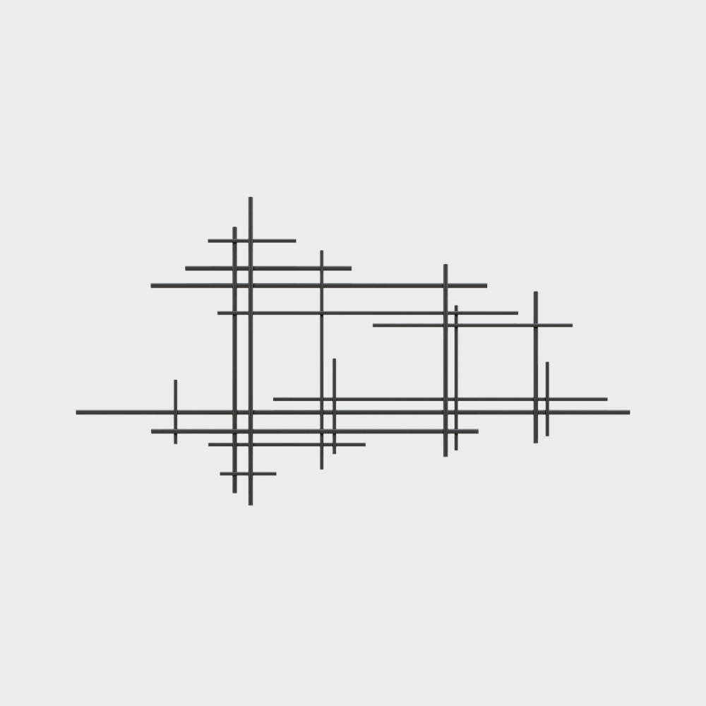Minimalist Black Metal Wall Decor with Vertical Lines