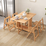 55",67" Rustic Solid Wood Rectangle Extendable Folding Dining Table Set with Storage In Walnut,Natural,White