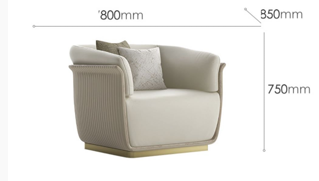 82.7" Modern Beige Microfiber Leather Upholstered Sofa 3-Seater Sofa Luxury Sofa