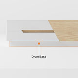 Pinkle 82'' Modern Wood Extendable Sliding Top Coffee Table with Storage in White Walnut