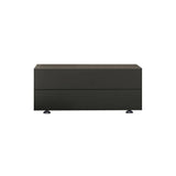 24" Modern Minimalist Black Bedroom Nightstand with 2 Drawers