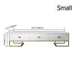 Jocise 71" Modern Jocise White & Gold TV Stand 3 Drawers Media Console