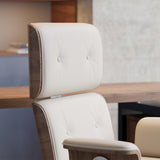 Modern Black Home Office Chair Upholstered Swivel Task Office Chair Height