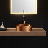 Contemporary Gold Round Stainless Steel Vessel Sink Luxury Wash Sink