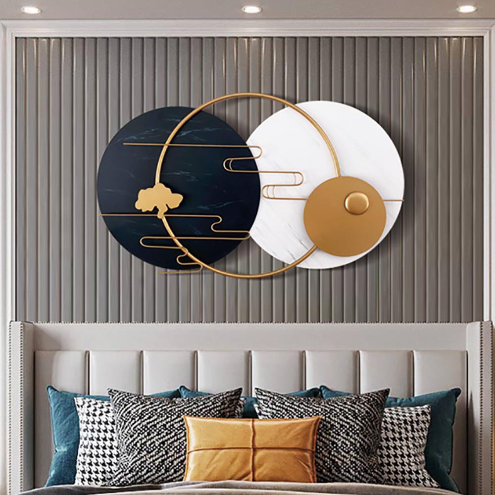 Modern Geometric Patterns Metal Wall Hanging Decor Chinese Art