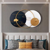 Modern Geometric Patterns Metal Wall Hanging Decor Chinese Art