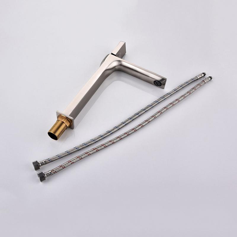 Utop Modern Innovative Design Single Hole 1-Handle Bathroom Vessel Sink Faucet in Brushed Nickel Solid Brass