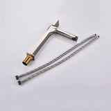 Utop Modern Innovative Design Single Hole 1-Handle Bathroom Vessel Sink Faucet in Brushed Nickel Solid Brass